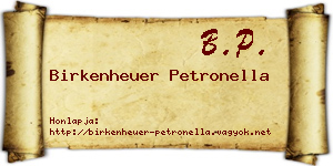 Birkenheuer Petronella névjegykártya